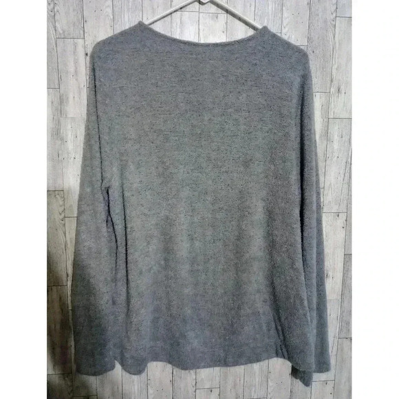 Chico's Sweater Gray Soft V-Neck Pullover Long Sleeve Size 2 (US Medium) - Picture 2 of 5